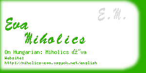 eva miholics business card